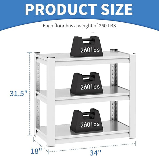 Fish Tank Stand White,3-tier Rack Shelf heavy duty Metal Frame Aquarium Stand 20 Gallon,Reptile Terrarium Stand for 30 Gallon Long Aquarium,Reptile Tank Stand,Breeder Tank Stand,31.5"*18"*34"