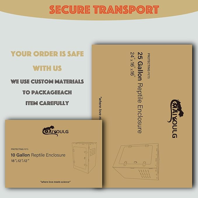 12x12x18 Reptile Tank 10 Gallon – Acrylic Reptile Enclosure Terrarium for Crested Gecko, Lizards, Spiders & Snakes – Clear Lizard Habitat Terrarium