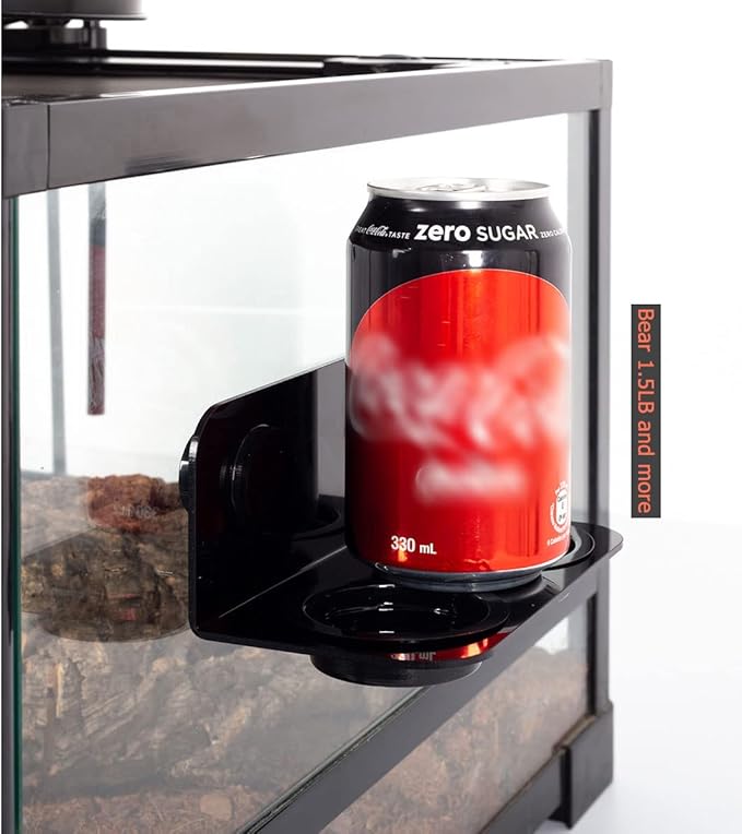 WACOOL Magnetic Reptile Ledge, Acrylic Gecko Feeding Ledge with 6PCS Cups, Reptile Food Water Feeder Dish for Geckos Iguana Chameleon Pets (White)