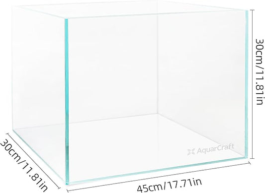 Ultra Clear Glass Fish Tank 10 Gallon, 6mm Thickened Rimless Aquarium Tank Low Iron, Standard Aquarium 17.7in x 11.8in x 11.8in