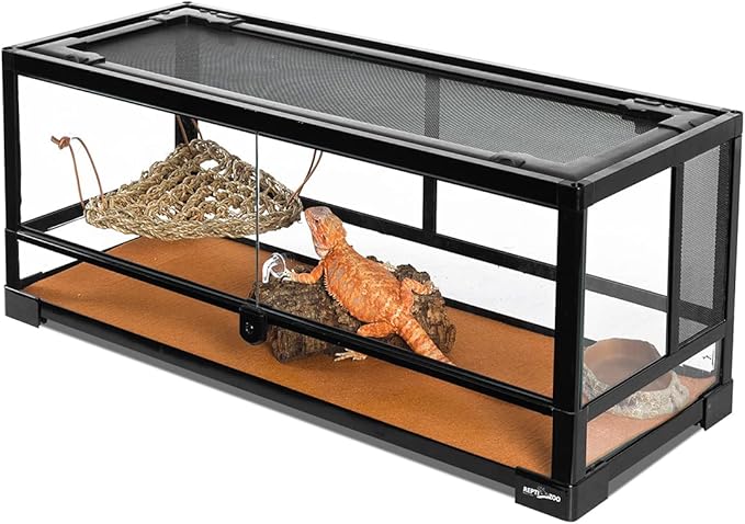 REPTI ZOO Reversible Reptile Carpet Pack of 2PCS, Terrarium Substrate Bedding Liner (17 in X 35 in) for 10/20/30/40 Gallon Tanks, Both Sides Usable Reptile Floor Mat