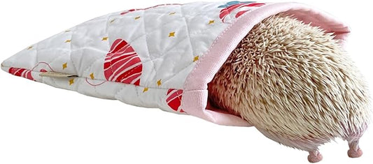 Handmade Cuddle Sack Sleeping Bag Pouch Hideout Cave for Hedgehog, Hamster, Rat, Ferret, Squirrel and Other Small Animal Beds (Pink)