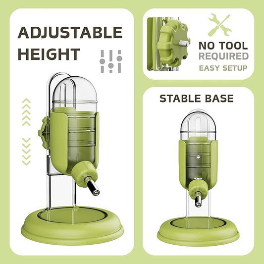 Hamster Water Bottle with Stand, Water Dispenser for Syrian Dwarf Hamsters Gerbils Mice Rats Degus (Green, 4oz)