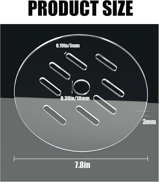 1 Pcs Acrylic Aquarium Anti-Jumping Lid Cover with Hole, Aquarium Cover Lid to Prevent Fish, Reptiles, Shrimp, Turtles from Jumping Out of The Tank, Thick 3mm (Diameter 7.8inch)