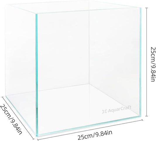 Ultra Clear Glass Fish Tank 4.1 Gallon, 6mm Thickened Rimless Aquarium Tank Low Iron, Cube Aquarium 10in x 10in x 10in