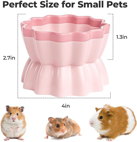 mini&moe Hamster Food Bowl - Ceramic Guinea Pig Bowl Anti-Turning Small Pet Food Feeding Dish for Rabbit Rat Gerbil Mouse Chinchilla