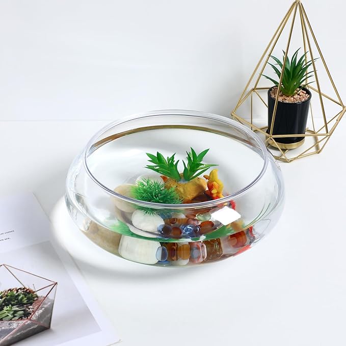 Fish Bowl Round Plastic Terrarium Bowl for Table Centerpiece Wedding Event Home Decoration Party Drinks