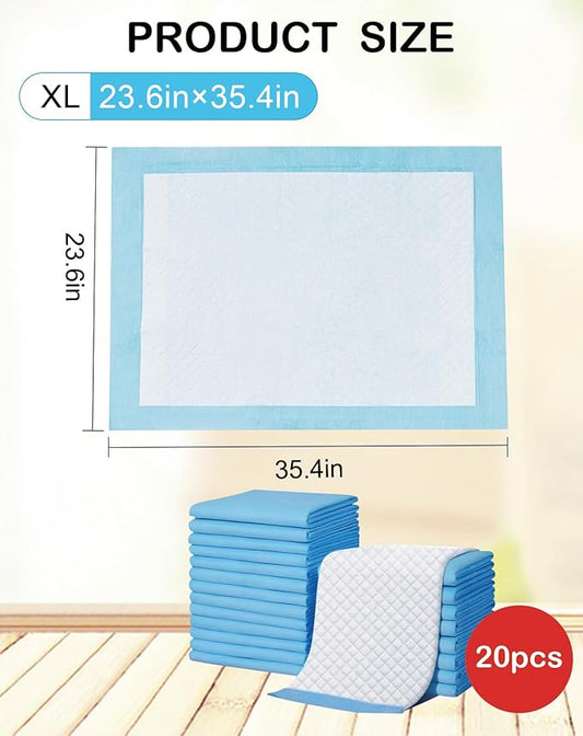 23.6" X 35.4" Extra Large Disposable Bird Cage Liner Birds Cage Liners Super Absorbent Birdcage Liners Parakeet Cage Training Accessories with Quick-Dry Surface for Cockatiels Parrots (20 Pcs)