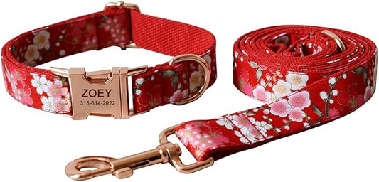 Custom Dog Collar with Names and Phone Number Engraved, Puppy Tags Personalized for Small Medium Large Pets