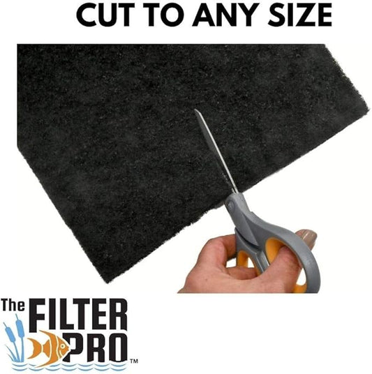 Carbon Fine Filter Media, 3/8" Thick, 18" x 120" Roll, Perfect for Aquariums, Ponds or Water Gardens, Made in USA