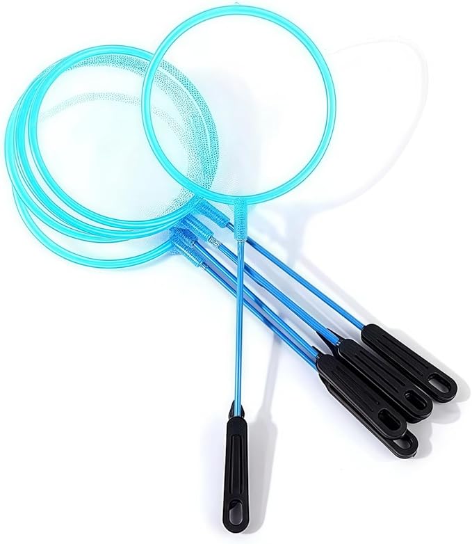 20pcs Aquarium Fish Net Cleaner Net Fish Tank Filter Nets, Brine Shrimp Sieve Fish Net High Density Mesh,Blue