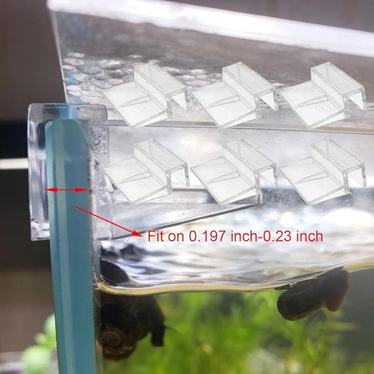 Weilan 18 Pieces Rimless Aquarium Lid Clips 6mm Thick Acrylic Rimless Glass Canopy Clips Holder Fish Tank Cover Support