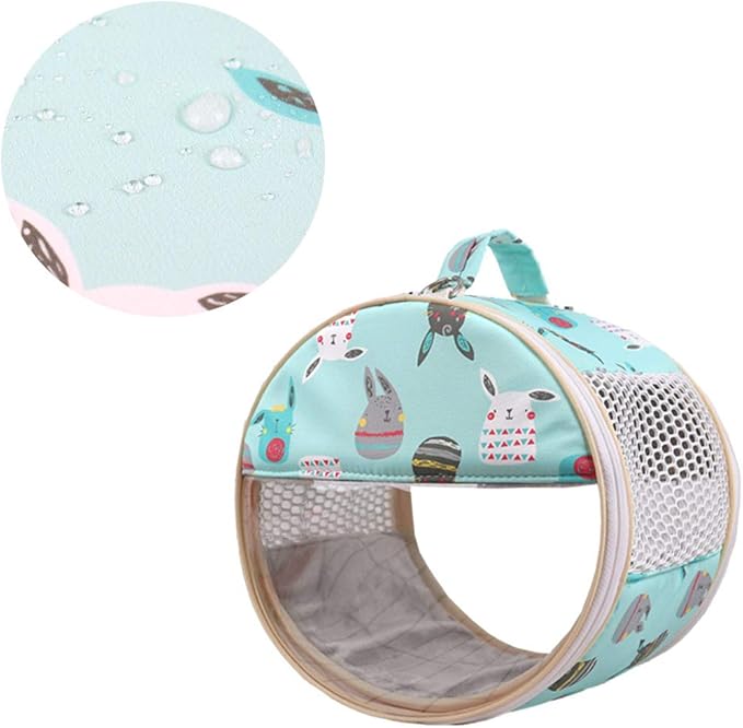 Small Pet Carrier Bag Portable Travel Carrier for Hamster Rat Baby Guinea Pig Sugar Glider Hedgehog Small Birds (M, Green)