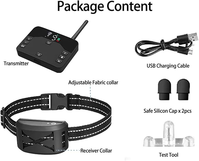 Wireless Dog Fence Dog Training Collar 2 in 1, Electric Pets Boundary Containment System, Adjustable Range Control, Waterproof Receiver, Vibration & Shock, Suitable for All Stubborn Dogs,for1dog