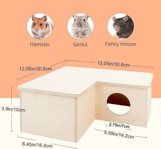 Niteangel Multi-Chamber Hamster House Maze: - Multi-Room Hideouts & Tunnel Exploring Toys for Hamster Gerbils Mice Lemmings (3-Room Large)