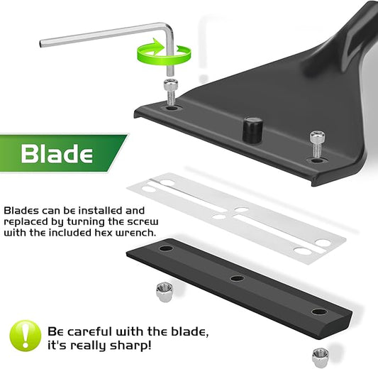 24.5’’ Professional Algae Scraper, Aquarium Blade Cleaner with 10 Pcs Replaceable Blades Stubborn Algae, Suitable for Water Tank Size Above 30 Gallons
