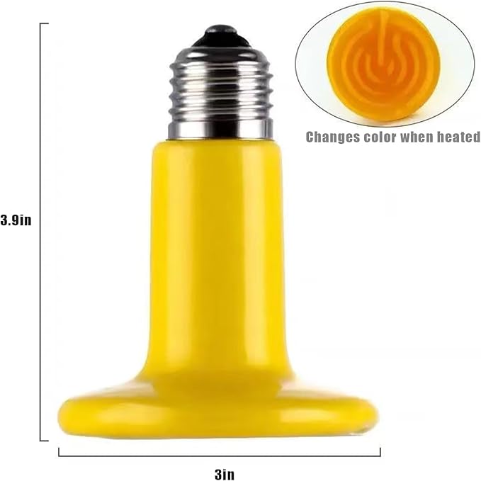 JZNCHP-Reptile Heat lamp-Ceramic Heat emitter-Bearded Dragon Tank Accessories 75W Yellow Infrared Bulb Emitter Lamp for Pet Heat lamp for Chickens(2-Pack)