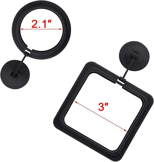 OIIKI 2 Pack Fish Feeding Ring, Aquarium Fish Floating Food Feeder, Square Shape with Suction Cup(Black)