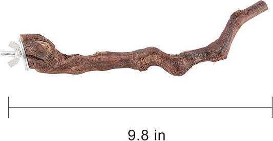 2 pcs 9.8 inch Bird Perches Stand Natural Wood Bird Perches, Birdcage Wood Stand Tree Perches for Birds Cockatiels Parrots Conures Macaws Finches(2PCS 9.8" Length)