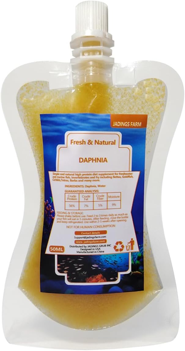 Brine Shrimp Fish Food, Ready to Use Aquarium Fish Food, Non-Living Instant Baby brine Shrimp, Food for Betta Saltwater Marine Freshwater Fish (Daphnia)