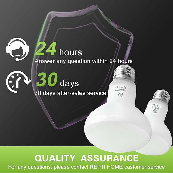 Reptile Heat Lamp Bulbs, Simulate Natural Sunlight Heat Light Bulb, 2 Pack 75W Amphibian Terrarium Basking Spot Lamp for Reptile, Bearded Dragon, Lizard, Turtle, Snake