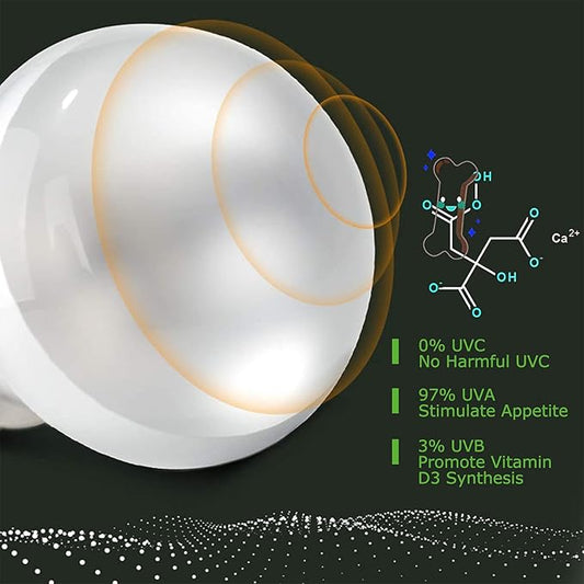 MIXJOY 160W Reptile Heat Lamp Bulb, Full Spectrum UVA UVB Reptile Light Bulb, UVB Light for Reptiles and Amphibians Use