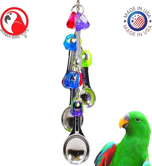Bonka Bird Toys 1969 Spoon Delight Medium Large Parrot Bird Toy African Grey Parrot Amazon Conure and Similar Birds