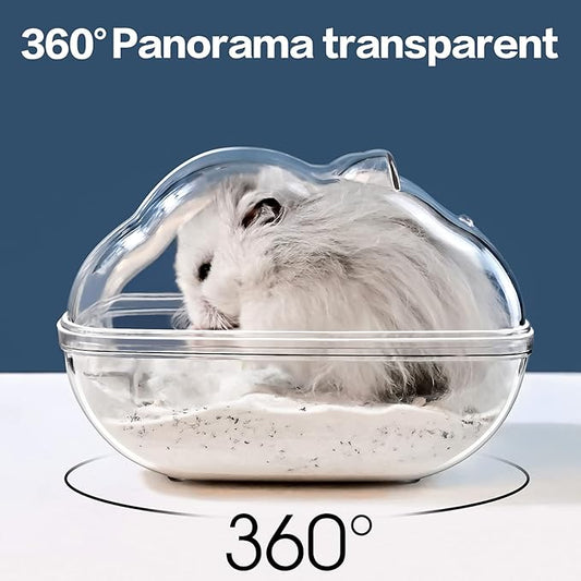 Hamster Bathtub,Hamster Bathroom,Small Animal Habitat Décor,Sand Bath Container Transparent Beds,Hamster Bed,Ice Bathtub,Sleep Pad Nest,Sand Bath Box for Small Pet Animals Cage Accessories(S)