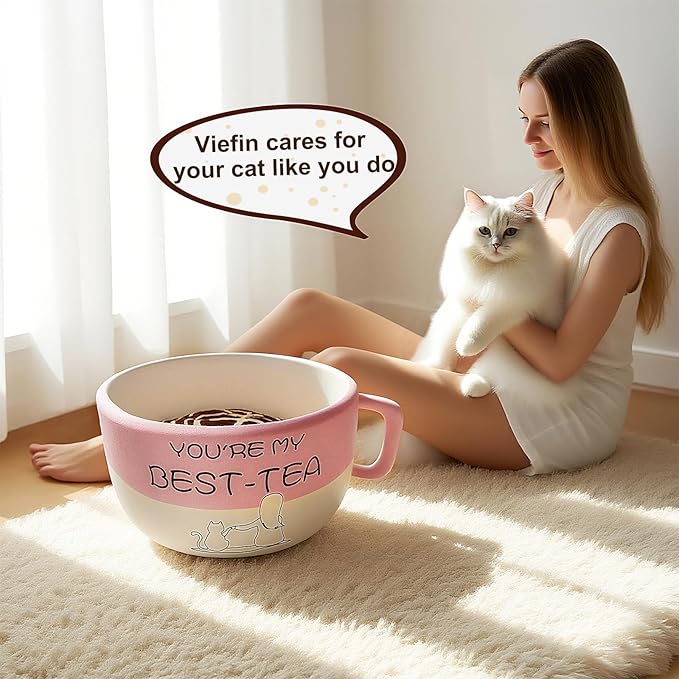 Cute Cat Beds Kitten Beds, Soft Small Dog Beds, Washable Pet Beds for Puppy and Kitty, Funny Coffee Cup Shape, 20 Inch
