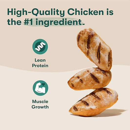 Jinx Premium Wet Dog Food Cans - Chicken & Vegetables Pate - Grain-Free Canned Dog Food Pate & Topper with Real Ingredients & No Fillers - All Life Stages, Breeds & Sizes - 12-Pack, 13 Oz