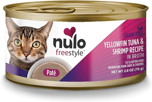 Nulo Yellowfin Tuna & Shrimp Recipe Pate Wet Canned Cat Food, 2.8 Ounce (Pack of 12)