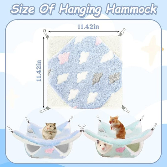 2 Pcs of Rat Hammocks Small Animal Hammock Rat Bed Guinea Pig Hammock Rats Cage Accessories for Small Animals Chinchilla Parrot Sugar Glider Ferret Squirrel