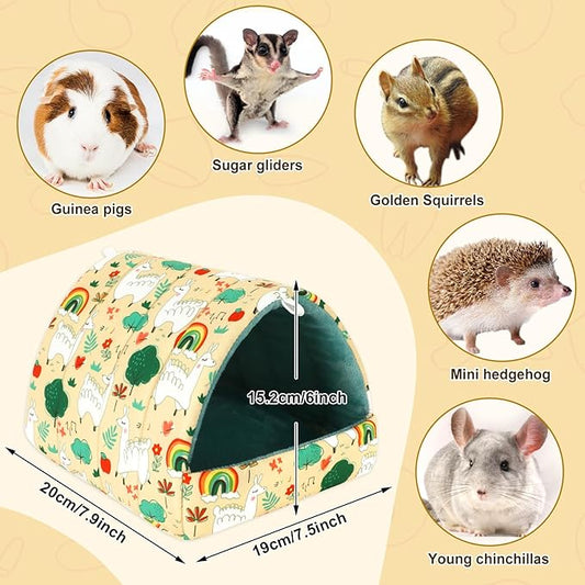 UPINS Guinea Pig Bed, Guinea Pig Hideout Washable Small Animal House Cage Accessories for Dwarf Rabbits Chinchillas Hamsters Hedgehogs Ferrets Bearded Dragons and Rats
