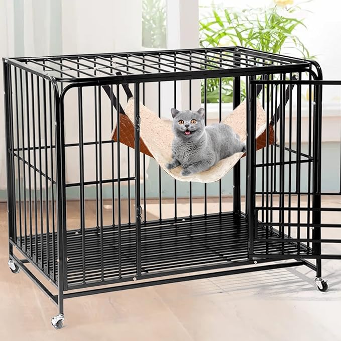 JOYELF Cat Hammock Bed, Medium Reversible Cage Hammock Hanging Soft Bed for Kitten, Ferret, Puppy or Small Pet