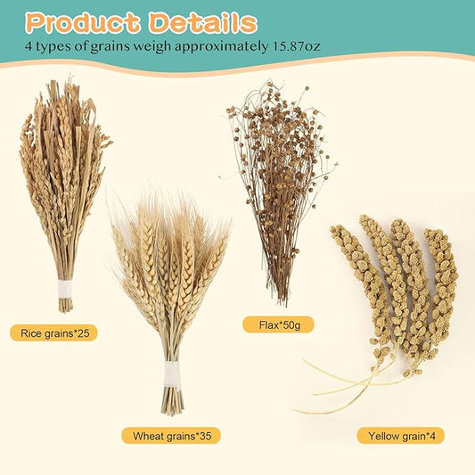 Hamster Spray Set - Natural Snack Grains & Chew Toys for Cage Decoration Accessories, Soft Bedding for Dwarf Syrian Hamsters, Gerbils, Mice & Small Pets