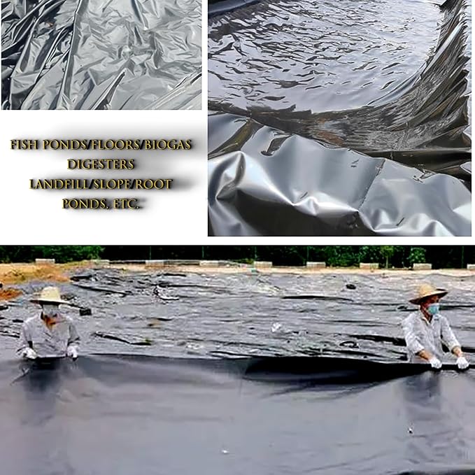 HDPE Pond Liner Garden Pool Waterproof Membrane Durable Flexible Fish Pond Preformed Liners for Fishponds Ponds Protection Reinforced Landscaping(Size:7 * 10m,Color:20S)