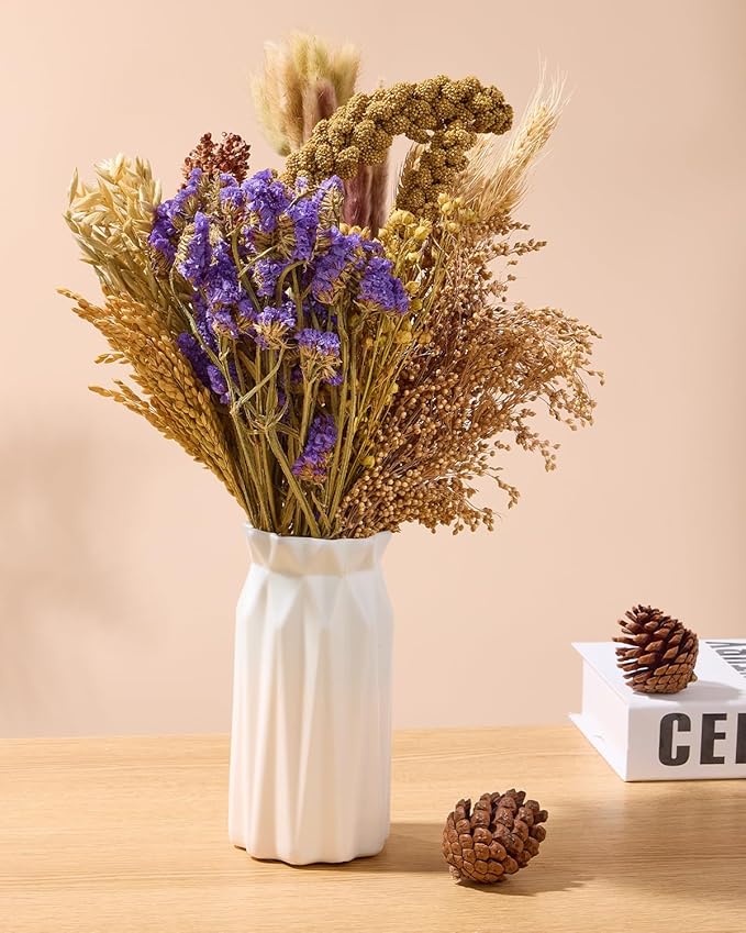 BUCATSTATE Natural Hamster Bedding - Flowers & Herbs & Sprays for Cage Habitat Decor - Treat Cereal Grain for Dwarf Syrian Gerbils, Mice, Rat, Forage, Enrichment (58PCS)