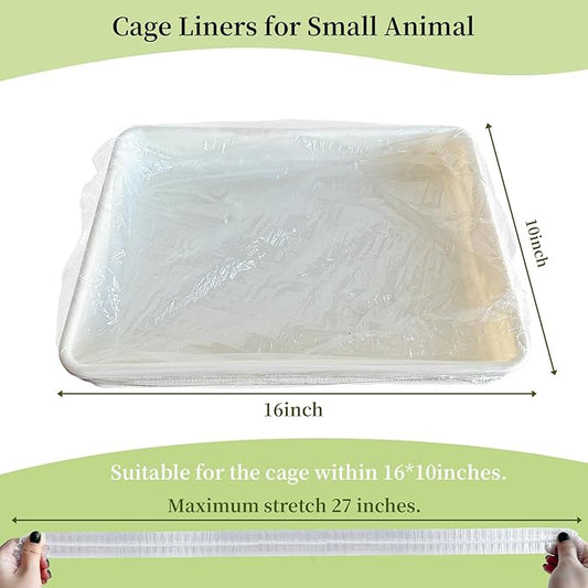 Disposable Small Animal Cage Liners, Rabbit Tray Film Liner Bunny Litter Pan Bags Guinea Pig Cage Toilet Plastic Film for Bird Hamster Chinchilla Hedgehog (100pcs, 27in)