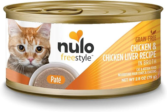 Nulo Chicken & Chicken Liver Recipe Pate Wet Canned Cat Food, 2.8 Ounce (Pack of 12)