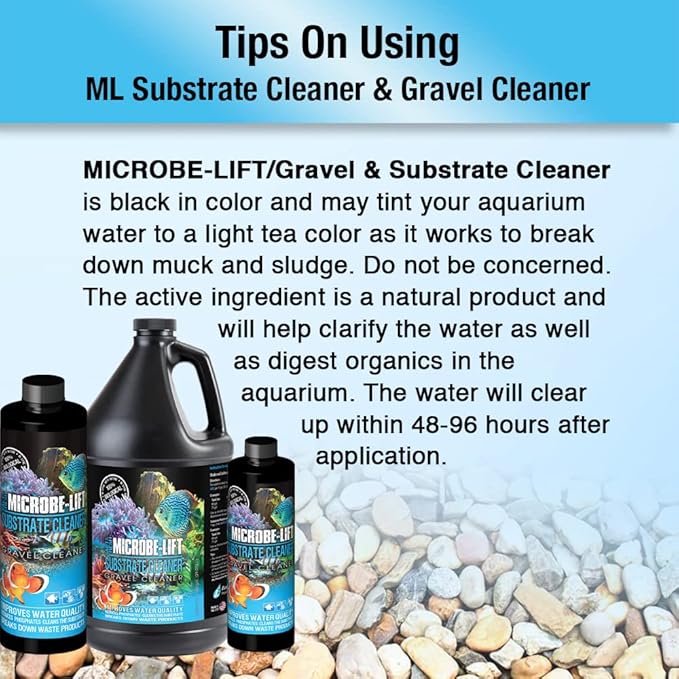MICROBE-LIFT Professional Gravel & Substrate Cleaner for Freshwater and Saltwater Tanks, 64 Ounces