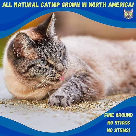 Smokey's Stash Catnip Stalkless Dried Ground Premium Bulk 3 Ounce Bag Strong Cat nip for Cats