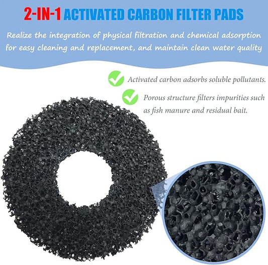 SHIGATSU 20 Pack Replacement Aquarium Maintenance Kit for Biorb Filter, Aquarium Sponge Foam and Carbon Rings Set