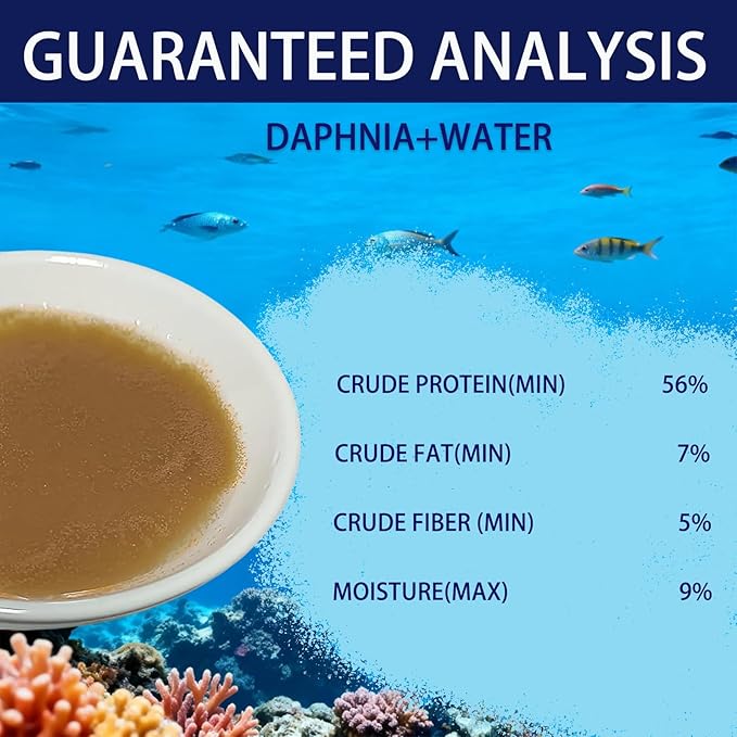 Brine Shrimp Fish Food, Ready to Use Aquarium Fish Food, Non-Living Instant Baby brine Shrimp, Food for Betta Saltwater Marine Freshwater Fish (Daphnia)