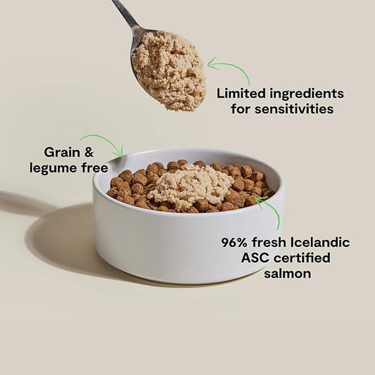 Open Farm, Canned Dog Food Topper, Silky Mousse Made with 96% Responsibly Sourced Icelandic Fish, Grain & Legume Free, Salmon Recipe, 4.59oz Cans (Pack of 12)