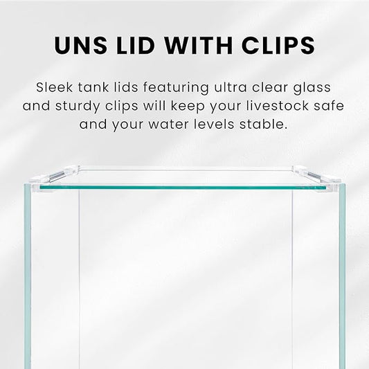 Ultum Nature Sytems Tank Lids for Rimless Tanks - Ultra Clear Rimless Aquarium Lid, Fish Tank Lid Cover for Glass Aquarium, Frameless Aquarium Lid, Cover for Tank - 90B (Lid + Clips)