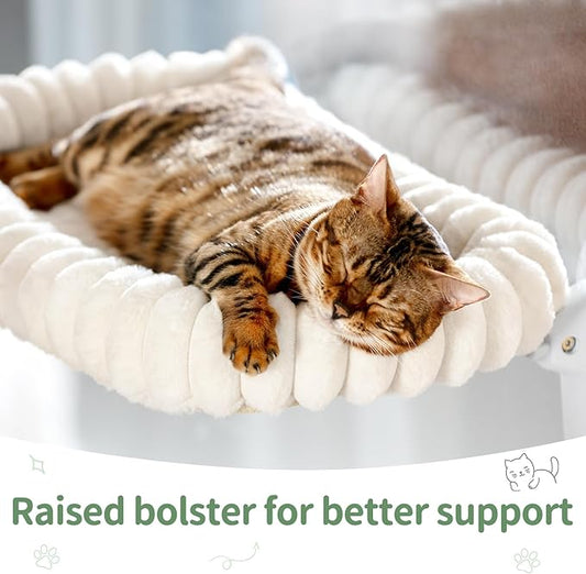 Sunhoo Cat Window Perch Bed Foldable Kitty Windowsill Hammock Shelf Seat Large Cats Suction Cup Indoor Kitten Window Sill Lounger with Soft Plush Cushion Machine Washable 21.26 * 11.8in (Grey,M)