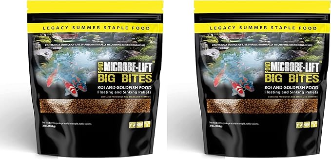 MICROBE-LIFT MLLBBMD Big Bites Fish Food Pellets for Ponds, Water Gardens, and Fountains, for Large Live Goldfish and Koi, 2.75 Pounds (Pack of 2)