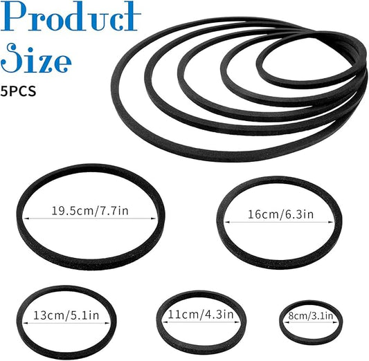 5Pcs Fish Feeding Ring, 5 Sizes Aquarium Feeding Ring for Fish Tank, Round EVA Floating Plant Corral/Aquarium Fish Feeder Ring Filter Out Floating Plants Accessories (Black)