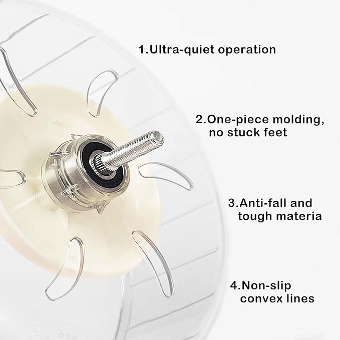 Super-Silent Hamster Exercise Wheel - Hamster Toys Cages Accessories 6.3 Inch Running Spinner Quite Runner for Small Animal Pet Gerbil Dwarf Hedgehog Rat Mouse Mice