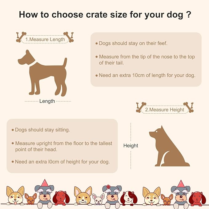 Erinnyees 45.6" Dog Crate Furniture, Wooden Dog Kennel with Retractable Design for Small Medium Large Dogs, Heavy-Duty Side Table Style Indoor Dog Cage with Cushion, 24–45.6 Inch